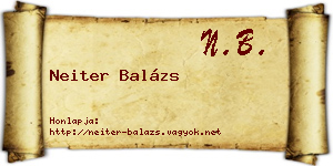Neiter Balázs névjegykártya